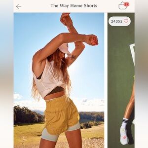 Free People the way home shorts sparkling citrus lime green built in undies med